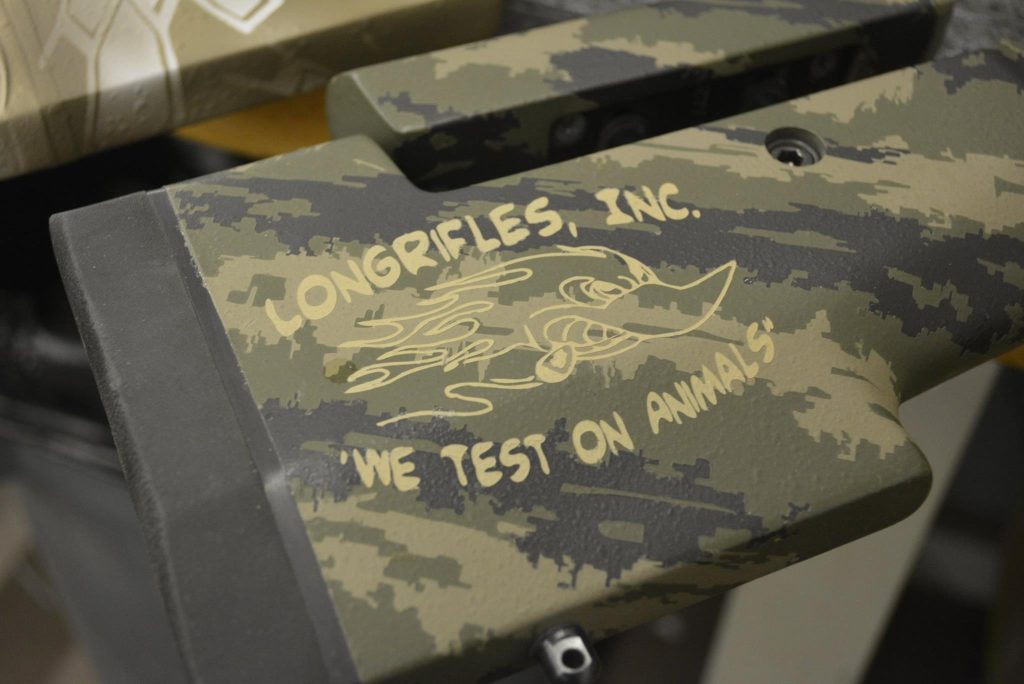 GUNSMITHING SERVICES: Multi-color camouflage_Stocks, Metalwork, and Optics