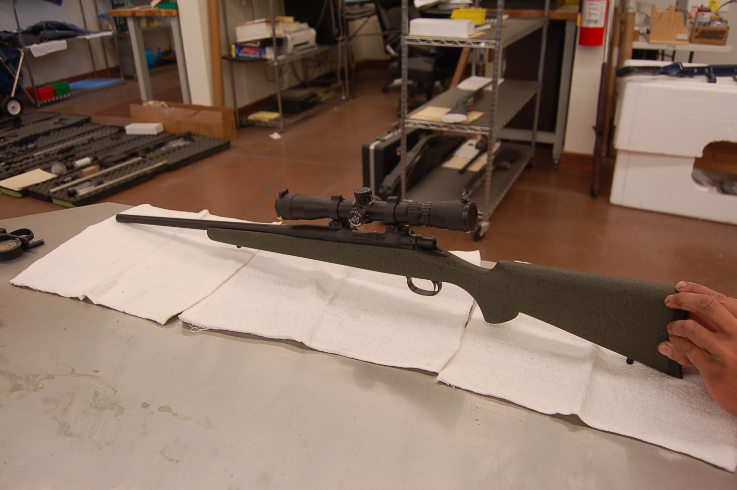 GUNSMITHING SERVICES: Two color gunstock finishing_Base color with 2nd color spatter - Image 3